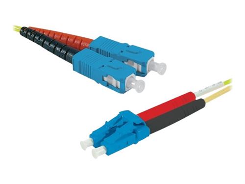 generic - Cordon de raccordement - mode unique SC/UPC (M) pour mode unique LC/UPC - 2 m - fibre optique - duplex - 9 / 125 micromètres - OS2 - sans halogène - jaune