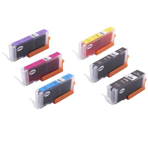 vhbw 6x Cartouches d'encre compatible avec Canon Pixma TS8350, TS6350, TS705, TS9550, TR8550, TR7550