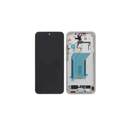 Original Ecran LCD et Vitre Tactile Refurb avec Châssis (PIEC) Blanc pour Xiaomi 14 5G