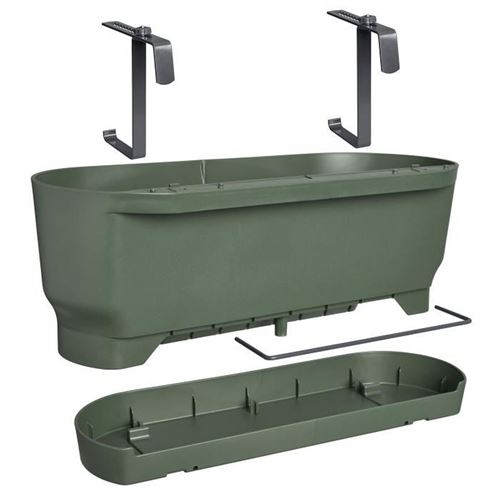 Vaso Di Fiori - Greenville Easy Balcony 52 - Verde Foglia - Balcone - L 21.2 X P 52 X H 19.4 Cm - Elho