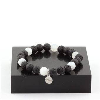 Bracelet Perles Selenite du Maroc + Lave 8 mm - A Bijoux - 1