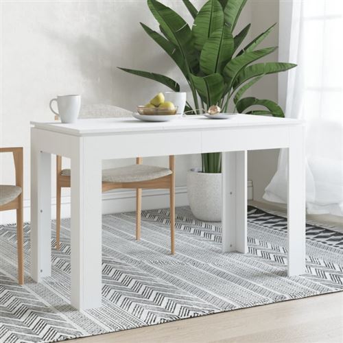 vidaXL Table de salle à manger Blanc 120 x 60 x 76 cm Aggloméré