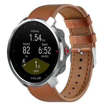 Strap-it Bracelet cuir - compatible pour Polar Grit X (serré marron) - 1