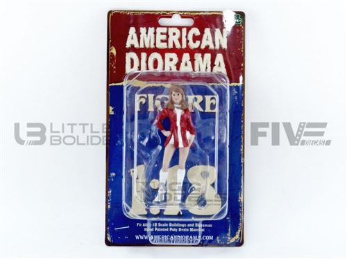 Voiture Miniature de Collection AMERICAN DIORAMA 1-18 - FIGURINES Race Day II Figurine VI - Red / White - 76300
