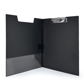 Porte-bloc A4 avec rabat et pince – support rigide PVC noir porte ...