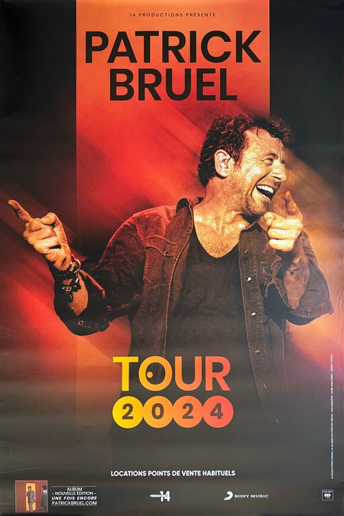 Affiche - Patrick BRUEL - Tour 2024 - 78x118cm