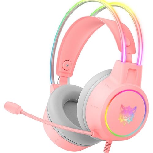 Non Communiqué Rose Onikuma X15 Pro Casque Gaming Rgb Micro Haute Sensibilité