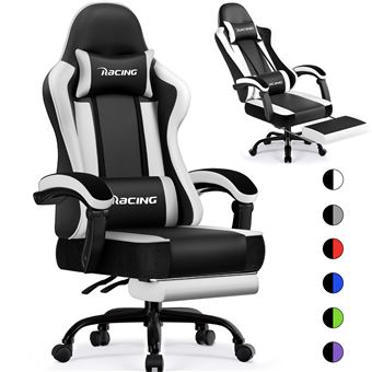Chaise De Bureau Gamer PLAYER - Ergonomique, Repose-pieds, Support 150kg - Noir (à Monter)