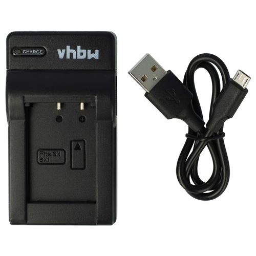 vhbw Chargeur USB de batterie compatible avec Sony FDR-X1000V, FDR-X1000VR, HDR-AS100V, HDR-AS20 batterie appareil photo digital, DSLR, action cam