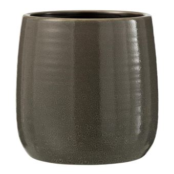 Cache-Pot en Céramique Uni 16cm Gris - 1