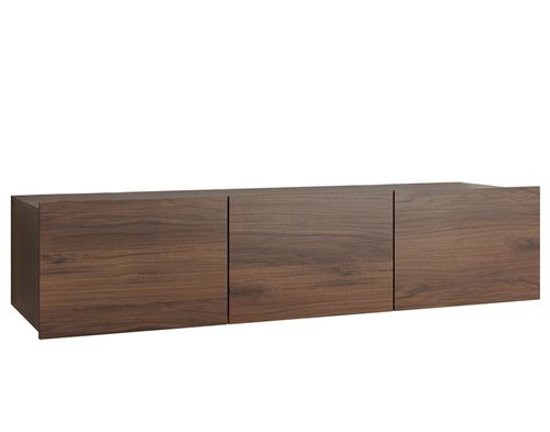 BEST MOBILIER Alix - meuble tv modulable 150 cm - 3 portes - Effet noyer