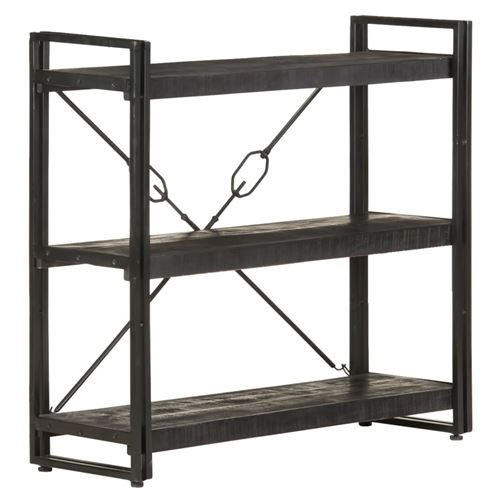 VIDAXL - Bibliothèque - Bois de Manguier - Noir - 90x30x80 cm - Image 2
