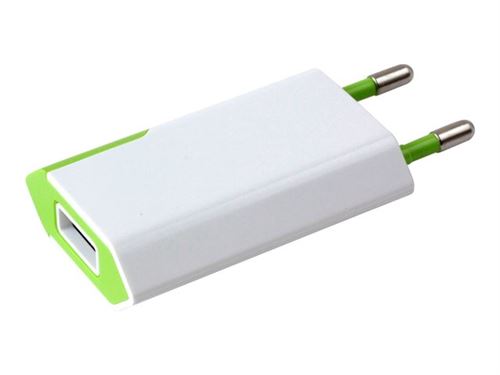 TECHly Compact Charger - Adaptateur secteur - 5 Watt - 1 A (USB) - blanc, vert - Italie