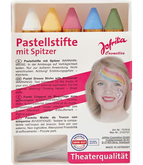 Boite de 5 crayons gras de maquillage couleurs pastel