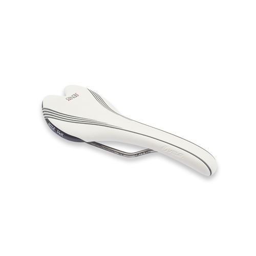 Selle de vélo VELO Miles Vex rails en alliage CrN / Ti. Unisexe. Blanc