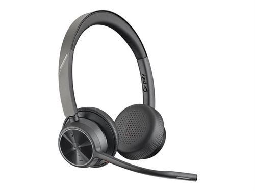 Poly Voyager 4300 Uc Series 4320 - Pour Microsoft Teams - Micro-Casque - Sur-Oreille - Bluetooth - Sans Fil - Usb-A - Isolation Acoustique - Certifié Pour Microsoft Teams