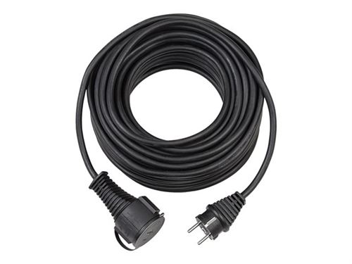 brennenstuhl Bremaxx AT-N05V3V3-F 3G1,5 - Rallonge de câble d'alimentation - CEE 7/4 (F) pour CEE 7/7 (M) - CA 300/500 V - 10 m - noir - Autriche
