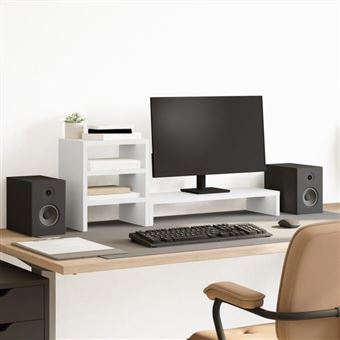 vidaXL Support de moniteur et organisateur de bureau bois d'ingénierie854733 - 1