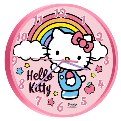 Horloge murale - Hello kitty - rose - 25 cm