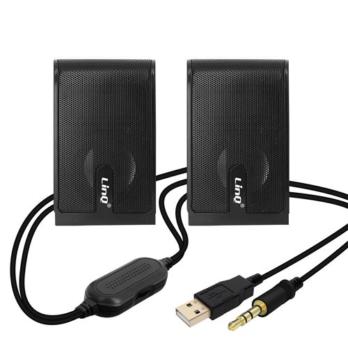 Enceinte LinQ Filaire Jack 3.5mm Haut-Parleur 3W x 2 A2035 Noir