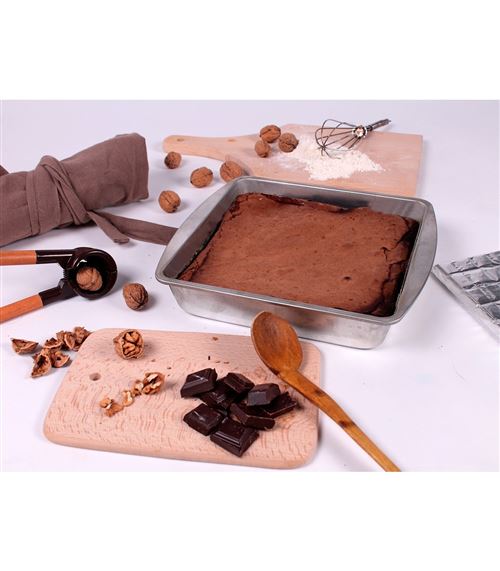 Moule à gâteaux carré en fer blanc - lot de 3