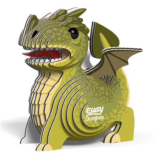 Eugy Kit de construction de modèles 3D dragon 7 pièces vert