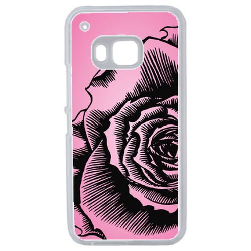 Coque Fleur Fond Fond Rose Pale Compatible Htc One 2 M9 Transparent