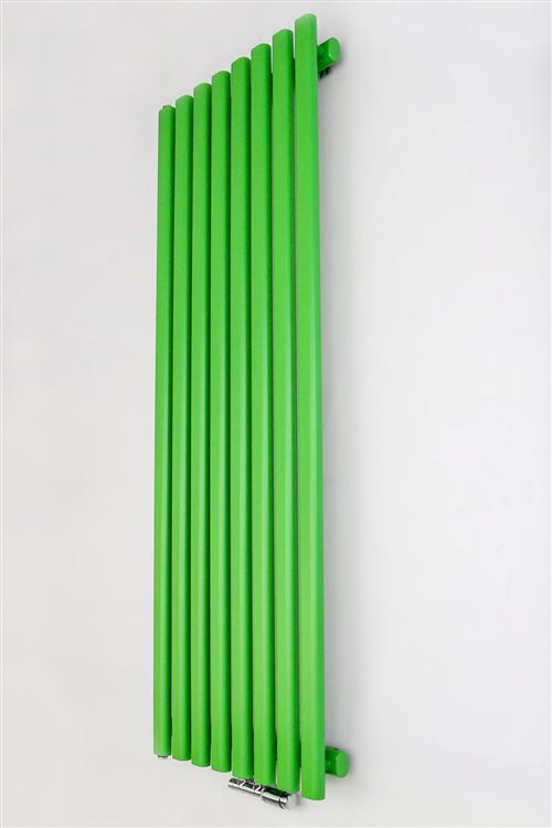 YOKI | Radiateur eau chaude design vertical Acier 180x50 cm Puissance 880W | Radiateur 8 lames chauffage central Entraxe 50mm | Vert