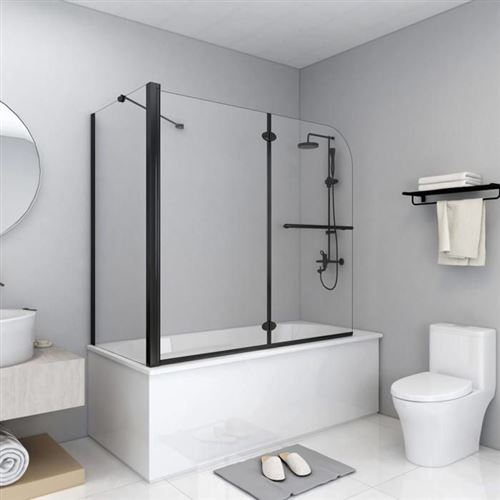 Vidaxl cabine de douche pliante esg 120x68x130 cm noir 147190