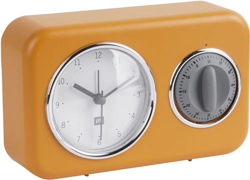 Pt Living - Horloge avec minuteur intégré Nostalgia Jaune