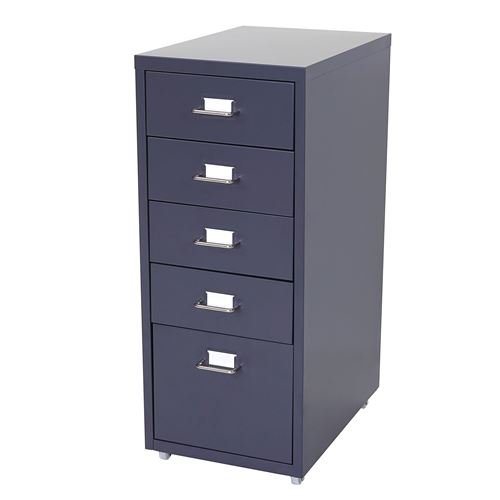Caisson à roulettes Boston T851 69x28x44cm 5 tiroirs gris foncé