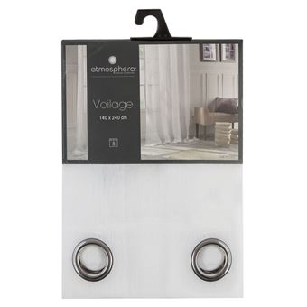 Atmosphera - Voilage Elsa en polyester - 140 x 240 cm - Blanc - Elsa - 1