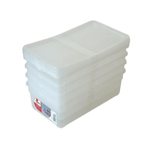 SUNDIS Lot de 4 boîtes de rangement pour chaussures femme Clear box 5L 33x19x11 cm transparent