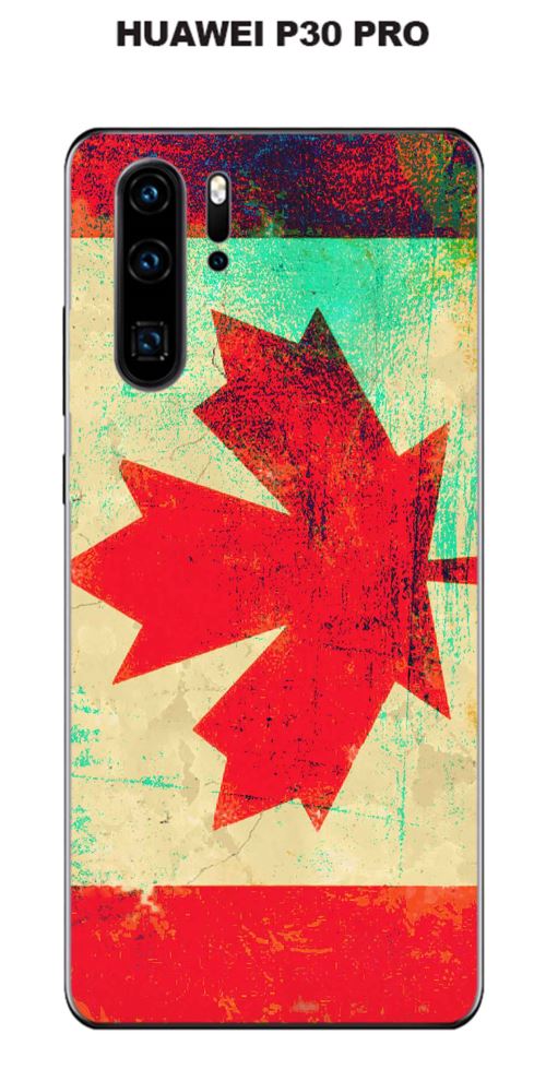 Coque Huawei P30 PRO design Drapeau Canada vintage effet Métallisé