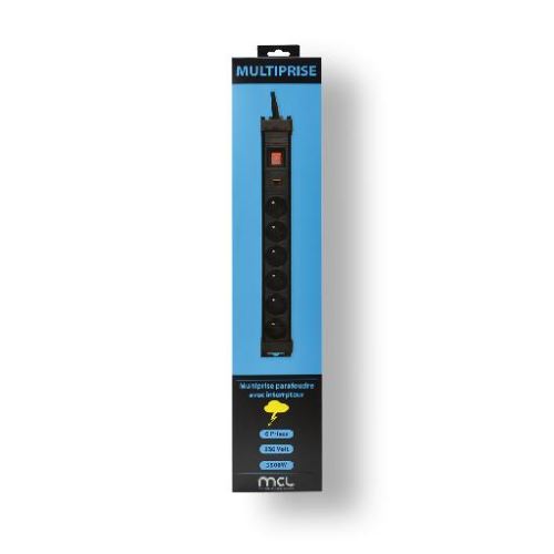 Multiprises parafoudre avec interrupteur 6 sorties - 1,50m