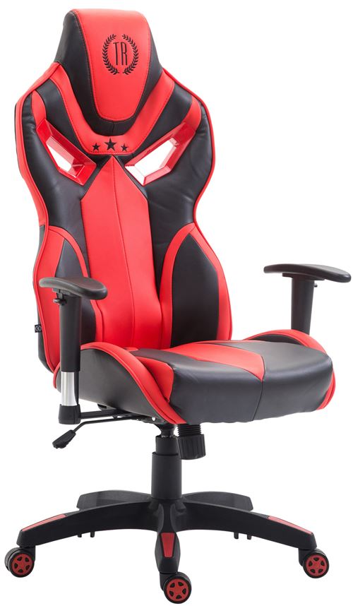 Fauteuil de bureau racing Fangio similicuir , Noir / Rouge