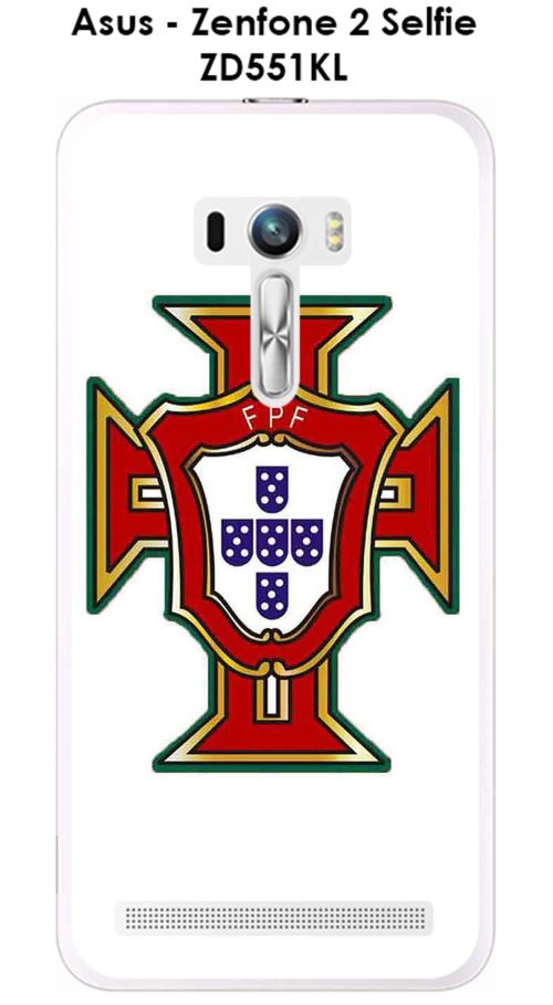 Coque Asus Zenfone 2 Selfie ZD551KL design Foot Portugal fond blanc