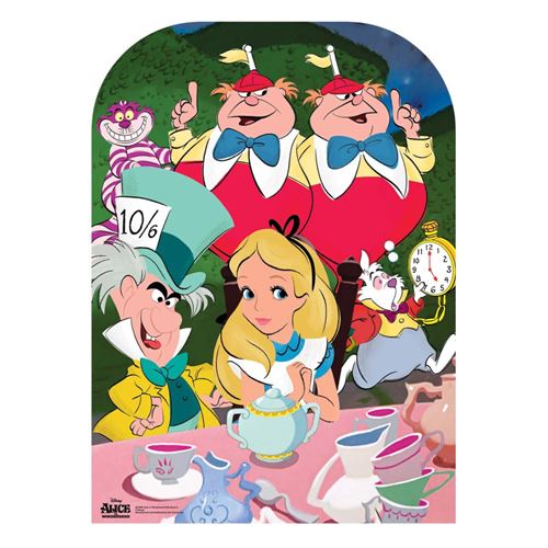 Disney Alice au Pays des Merveilles Tea Party Enfant Support Découpe, Carton, Multicolore, 131 x 95 x 131 cm