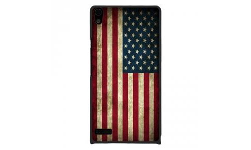 Coque rigide pour Huawei Ascend P6 avec impression Motifs drapeau USA vintage