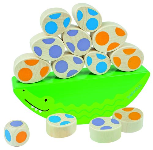 beleduc jeu d'équilibre drôle crocodile vert 18 cm