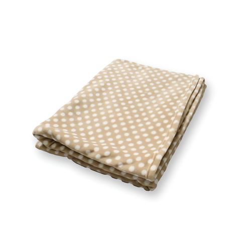 Plaid polaire imprimé 120x160 cm POIS Taupe
