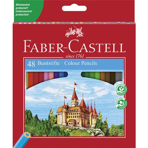 FABER-CASTELL Crayons de couleur CASTLE, étui de 48