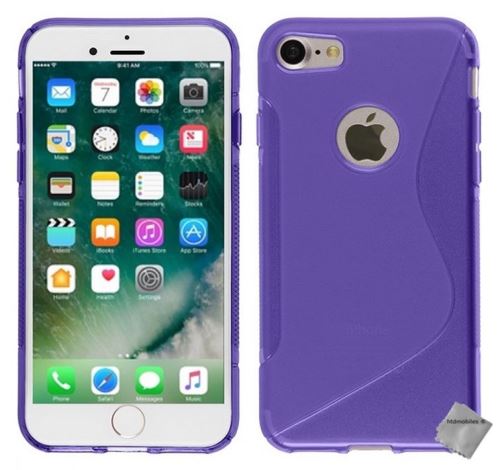 Coque silicone gel fine pour Apple iPhone SE (2020) avec verre trempe - MAUVE