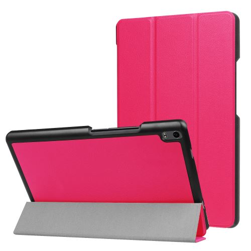 Étui de protection tri-pliée avec support pour Lenovo Tab4 8 Plus TB-8704F/N - Rose foncé