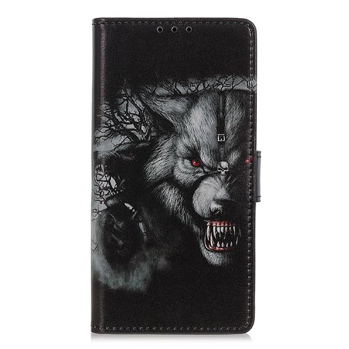 Etui en PU flip à motifs loup féroce pour votre Xiaomi Mi 10 Lite 5G/10 Youth 5G