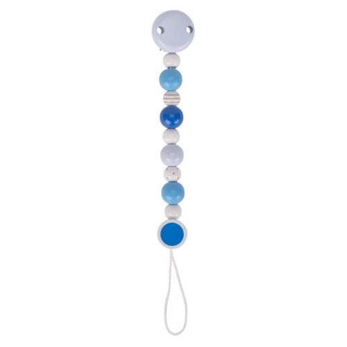 Accroche tétine bleu, gris, blanc