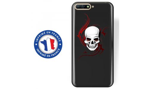 Coque souple pour Huawei Y6 (2018) avec impression Motifs tête de mort sur fond tribal