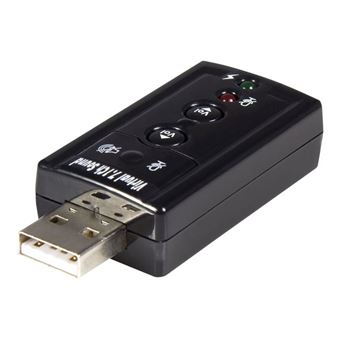 Carte son stéréo USB externe 5.1 USB 2.0 vers adaptateur de carte son audio  3D Canal virtuel 5.1