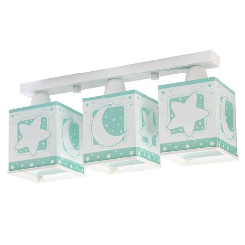 Dalber plafonnier 3 lampes Led Moon 51 cm vert menthe / blanc