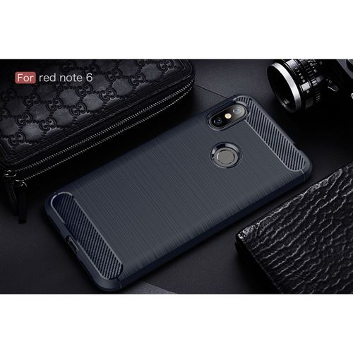 Xiaomi Redmi Note 6 Pro Carbone Bleu Coque Housse Etui En Silicone Gel Souple hfs-house®
